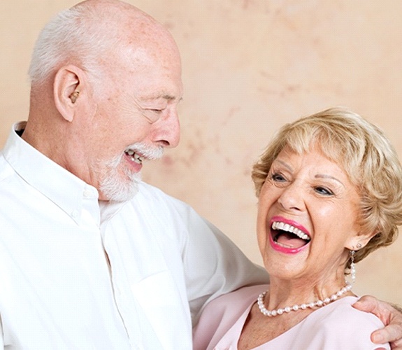 Couple with dentures in Marion