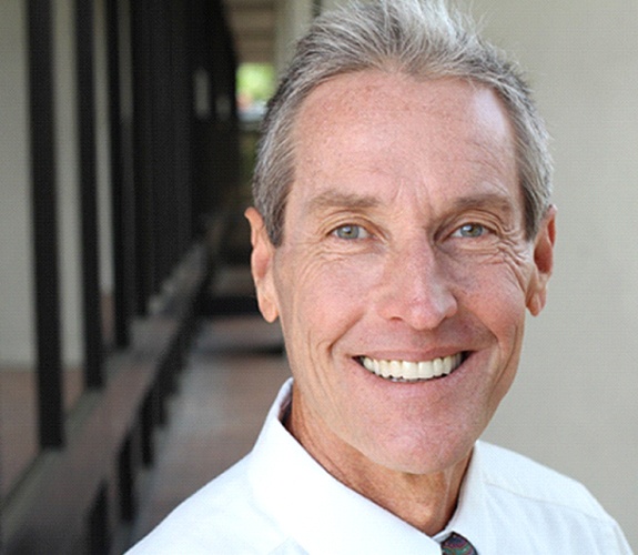 Man smiling with dentures in Marion