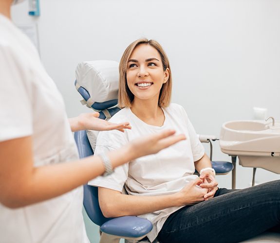 patient having consultation with dentist 