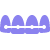 Animated row of teeth with braces