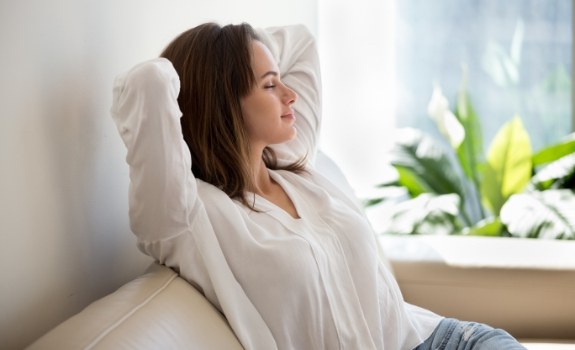 Woman relaxing after sedation dentistry visit