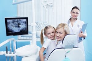 Mother and child at dentist