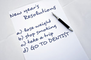 New Year's health resolution list, see dentist